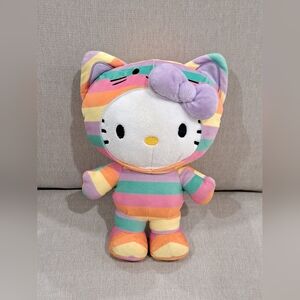 Gund Hello Kitty Striped Rainbow Cat Costume Plush Stuffed Animal Pastel Sanrio
